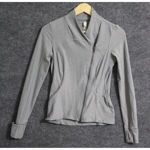 Lululemon Jacket Women 6 Gray Asymmetric Full Zip Precision Athleisure Train Run
